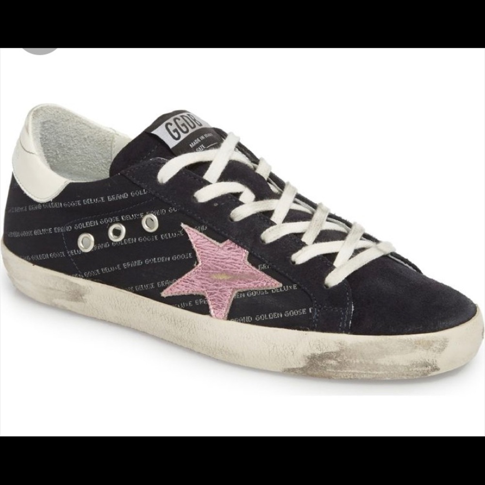 Golden Goose Black Logo Low Tops